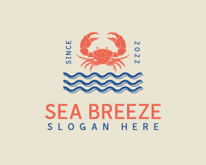 Sea Waves Crab Buffet logo design