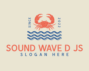 Sea Waves Crab Buffet logo design