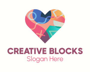 Colorful Pop Heart logo design