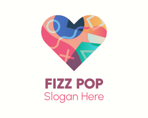 Colorful Pop Heart logo design