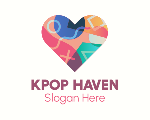 Colorful Pop Heart logo design