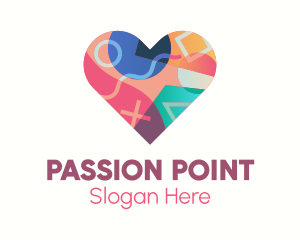 Colorful Pop Heart logo design