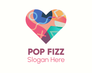 Colorful Pop Heart logo design