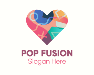 Colorful Pop Heart logo