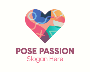 Colorful Pop Heart logo design