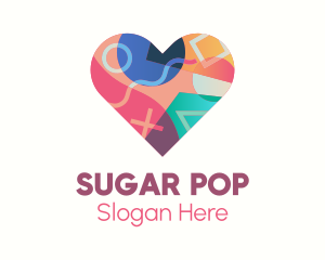 Colorful Pop Heart logo design