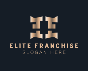 Luxury Metallic Business Letter E logo design