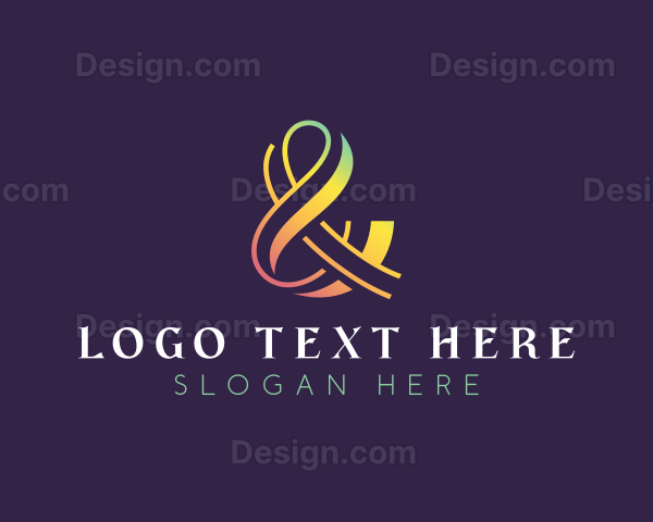 Gradient Ampersand Typography Logo