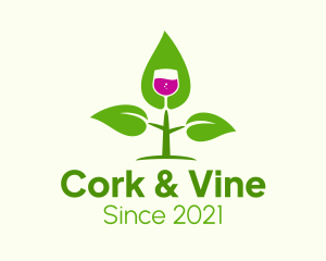 Natural Wine Plant logo design