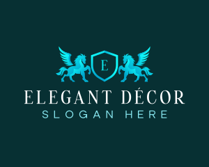 Elegant Pegasus Crest logo design