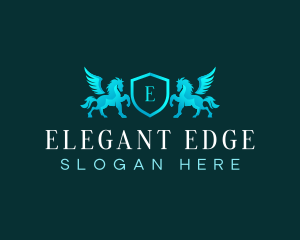 Elegant Pegasus Crest logo design