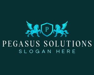 Elegant Pegasus Crest logo design