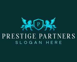 Elegant Pegasus Crest logo design