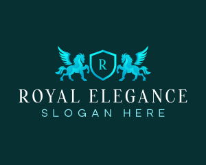 Elegant Pegasus Crest logo design