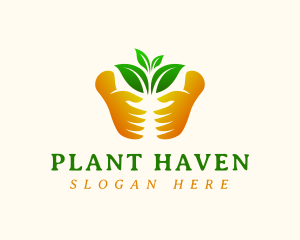 Hand Gloves Plant logo design