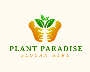 Hand Gloves Plant logo design