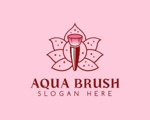 Lotus Flower Brush logo design