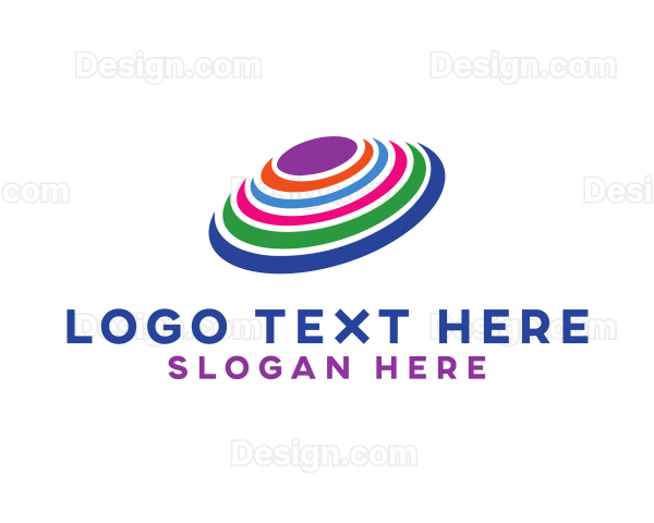 Colorful UFO Spaceship Logo