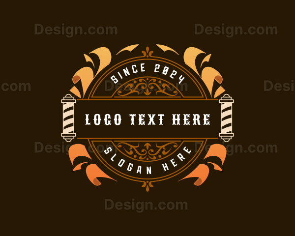 Elegant Barbershop Grooming Logo