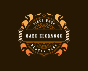 Elegant Barbershop Grooming logo design