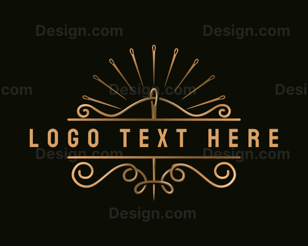 Elegant Sewing Needle Logo