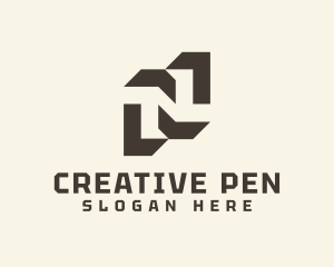 Geometric Business Letter N logo design