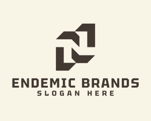 Geometric Business Letter N logo design