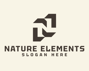 Geometric Business Letter N logo design