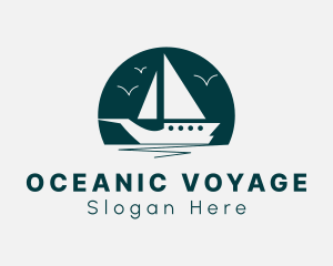 Sea Sailing Boat logo design