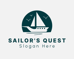 Sea Sailing Boat logo design