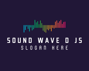 Gradient Sound Waves logo design