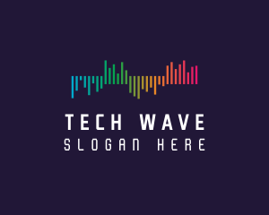 Gradient Sound Waves logo design