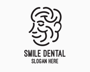 Man Smiling Line Art logo design