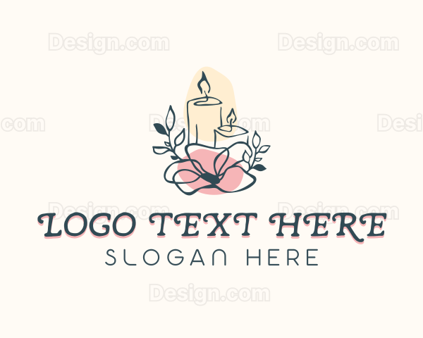 Floral Candle Decoration Logo