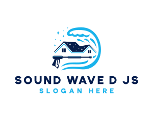 Pressure Wash House Wave logo design