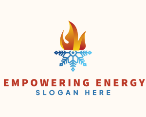 Flame Snowflake Energy logo design