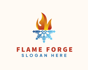 Flame Snowflake Energy logo design