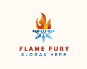 Flame Snowflake Energy logo design