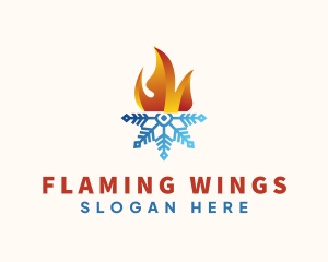 Flame Snowflake Energy logo design