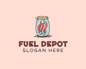 Chili Peppers Jar  logo design