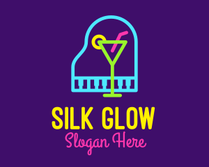 Neon Cocktail Piano logo design