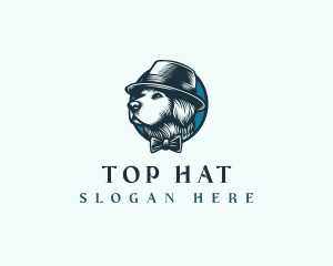 Dog Hat Bowtie logo design