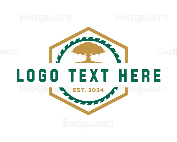 Saw Tree Logging Logo