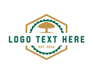 Tree - Saw Tree Logging logo design