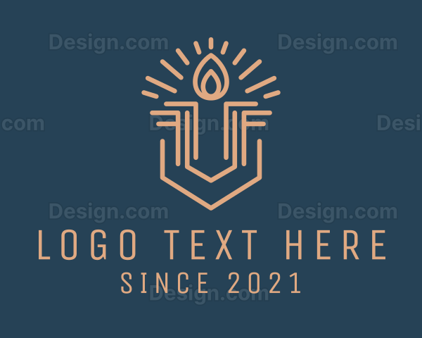 Church Religious Candle Logo