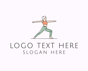 Pilates - Woman Yoga Teacher logo design
