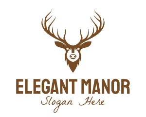 Brown Elk Head logo design