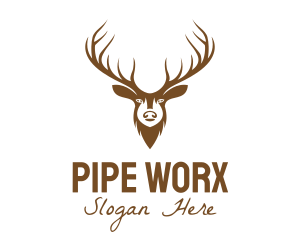 Brown Elk Head logo design