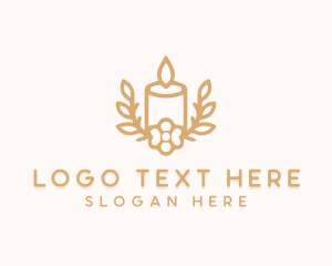 Candle Floral Wreath logo