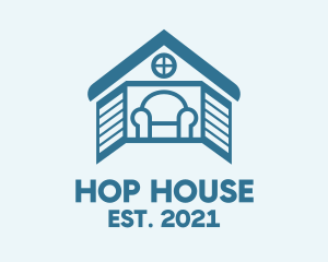 Blue House Window  logo design